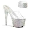 Pleaser - BEJEWELED712RS Sandale à bride à la cheville, Pole dance chaussures - Chaussures de pole dance - Couleur argent/Transparent Product image